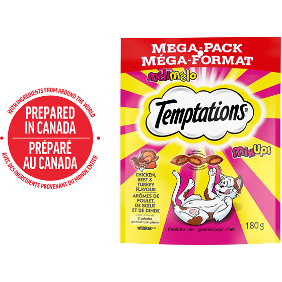 Temptations Mix-Ups Chicken, Turkey & Beef Flavour Adult Cat Treats 180 g, $1.94/100g