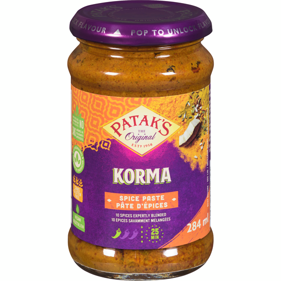 Pataks Pâte de Cari Korma 284 ml, 2,29 $/100ml