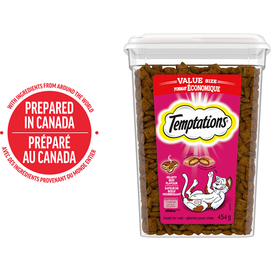 Temptations Gâteries pour chats adultes saveur de bœuf nourrissant 454 g, 1,32 $/100g