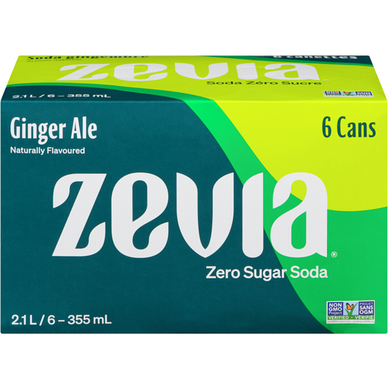 Zevia Zero Sugar Soda, Ginger Ale 6x335.0 ml, $0.40/100ml