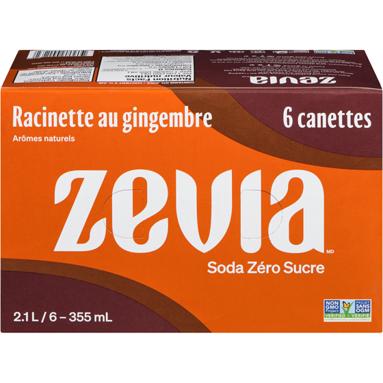 Zavia Soda zéro sucre, racinette au gingembre 6x335.0 ml, 0,40 $/100ml