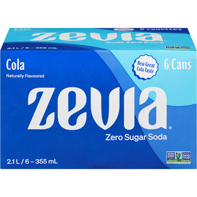Zevia Zero Sugar Soda, Cola 6x335.0 ml, $0.40/100ml