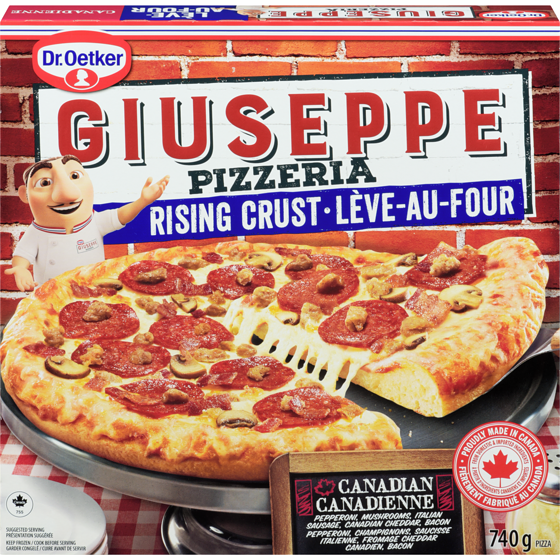 Dr Oetker Giuseppe Pizzeria Rising Crust Canadian Pizza 740 g, $0.68/100g