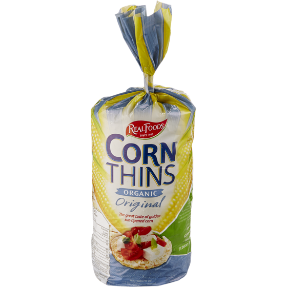 Real Foods Corn Thins Crispbread Slices Original Organic 150 g, $2.33/100g