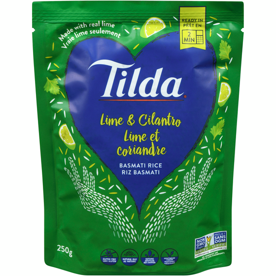 Tilda Lime & Cilantro Basmati Rice 250 g, $1.32/100g