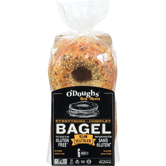 ODoughs Bagels Thins Everything 300 g, $2.16/100g