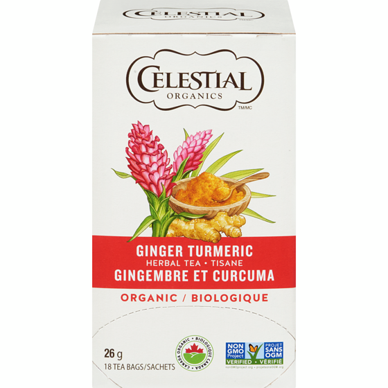 Celestial Seasonings Organic Ginger & Turmeric Herbal Tea 18 ea, $0.33/1ea
