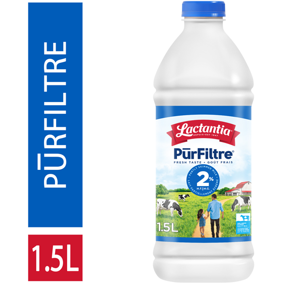 Lactantia Purfiltre. lait partiellement écrémé 2 % 1.5 l, 0,39 $/100ml