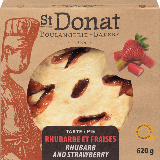 Boulangerie St-Donat Pie Rhubarb and Strawberry 650 g, $1.23/100g