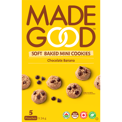 Made Good Chocolate Banana Soft Baked Mini Cookies 5pk 120 g, $3.74/100g