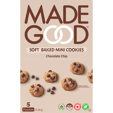 Made Good Chocolate Chip Soft Baked Mini Cookies 5pk 120 g, $3.74/100g