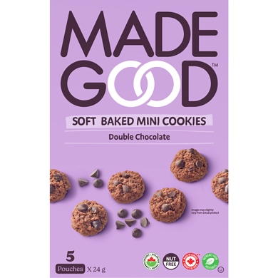 Made Good Double Chocolate Soft Baked Mini Cookies 5pk 120 g, $3.74/100g