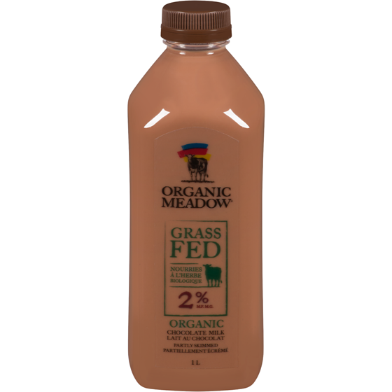 Organic Meadow Chocolate Milk Partly Skimmed Grass Fed Organic 2 % M.F. 1 l, $0.70/100ml