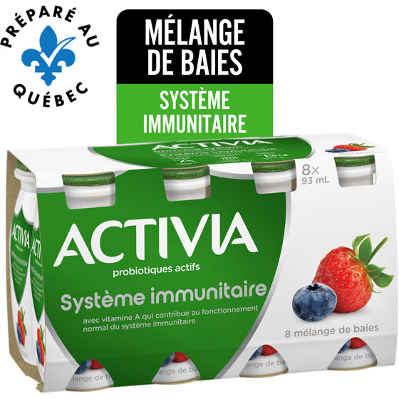 Activia Yogourt probiotique à boire, saveur mélange de baies 8x93.0 ml, 1,01 $/100ml
