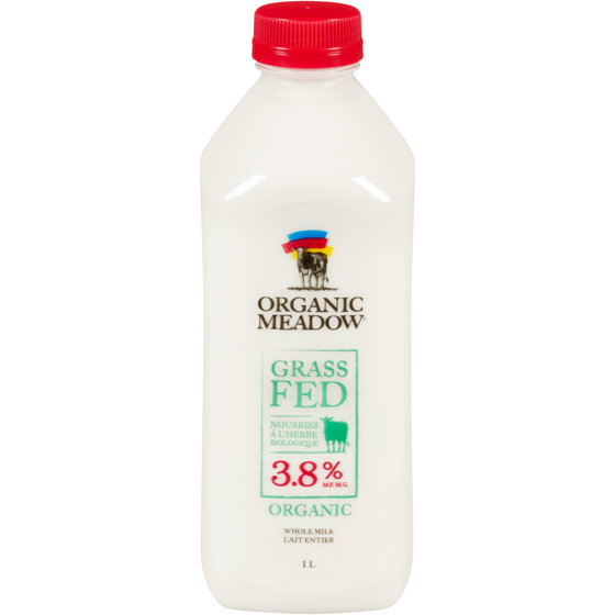 Organic Meadow Whole Milk Grass Fed Organic 3.8 % M.F. 1 l, $0.66/100ml