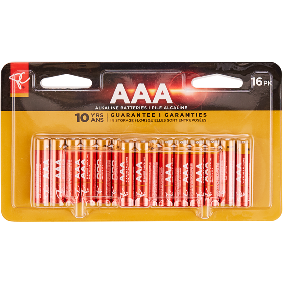 President's Choice Alkaline Aaa16 Batteries 1 ea, $1.13/1ea