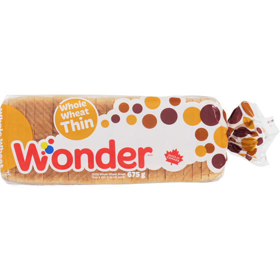 Wonder THIN 100% Whole Wheat Bread 675 g, $0.59/100g