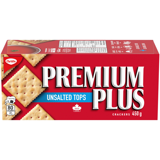 Christie Premium Plus Unsalted Tops Crackers, Canada's favourite soda cracker brand 450 g, $1.11/100g