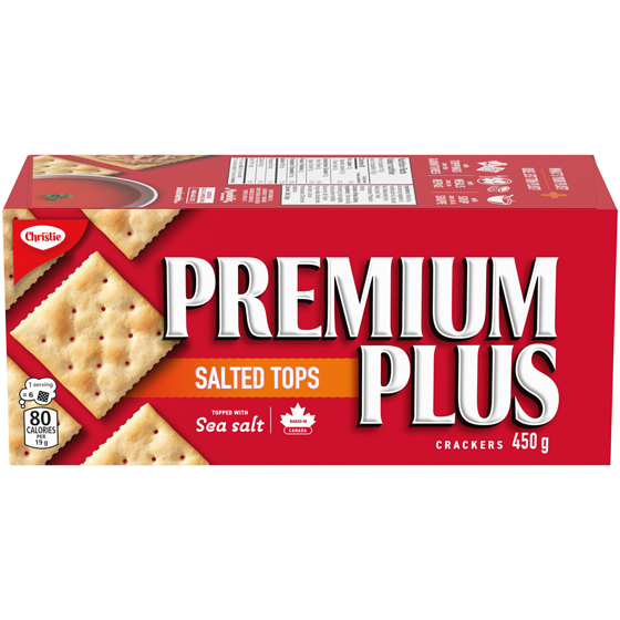 Christie Premium Plus Salted Tops Crackers, Canada's favourite soda cracker brand 450 g, $1.33/100g