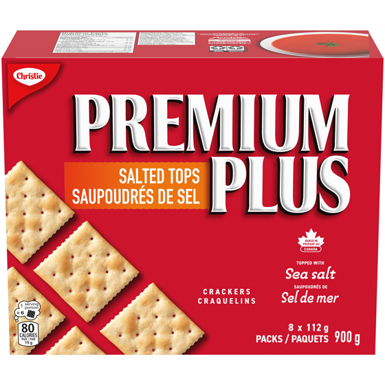 Christie Premium Plus Salted Crackers, Canada's favourite soda cracker brand 900 g, $1.11/100g