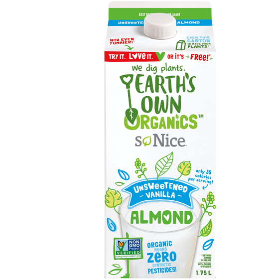 So Nice Organic Almond Beverage, Unsweetened Vanilla 1.75 l, $0.26/100ml