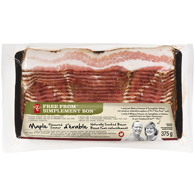 President's Choice Free From Maple Flavoured Bacon 375 g, $2.67/100g