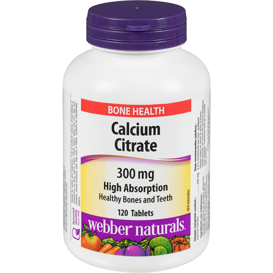 Webber Naturals Bone Health Calcium Citrate 300 mg High Absorption 120 ea, $0.12/1ea
