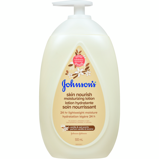 Johnson & Johnson Soin nourrissant Lotion Vanille et avoine 500 ml, 1,56 $/100ml