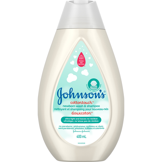 Johnson & Johnson Nettoyant et shampoing Doux Coton pour nouveau-nés 400 ml, 2,00 $/100ml