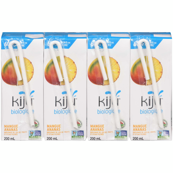 Kiju Boîtes de jus de fruits mangue et ananas biologique 4x200.0 ml, 0,54 $/100ml