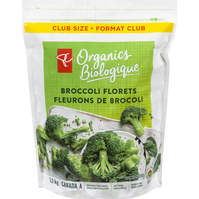 PC Biologique Fleurons De Brocoli Format Club 1.5 kg, 1,00 $/100g