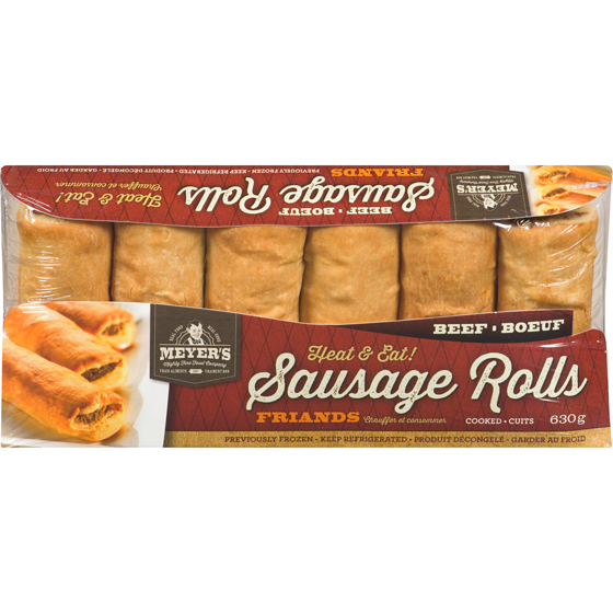 Meyer's Beef Sausage Rolls 630 g, $1.83/100g