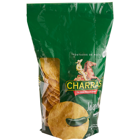Charras Corn Tostadas Jalapeño Flavor With Sea Salt 350 g, $1.28/100g