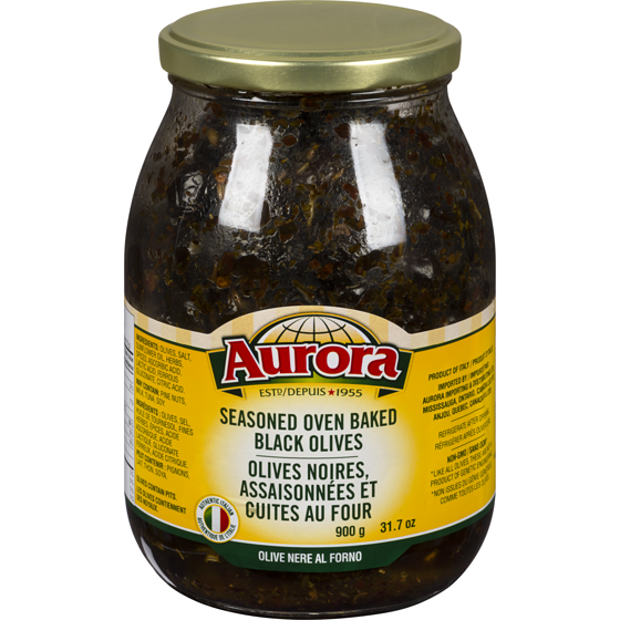 Aurora Black Olives Seasoned Oven Baked 900 g, $1.11/100g
