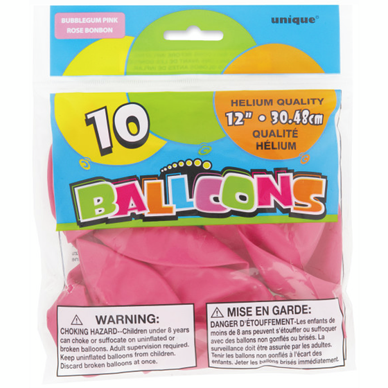 null 12" Latex Balloons, 10ct - Bubblegum Pink 10x1.0 ea, $0.15/1ea