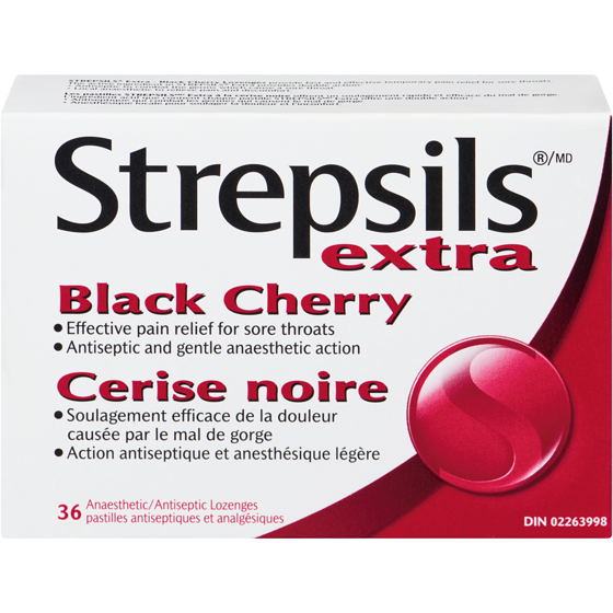 Strepsils Fast and Effective Relief for Sore Throat, Lozenges, Black Cherry 36 ea, $0.31/1ea