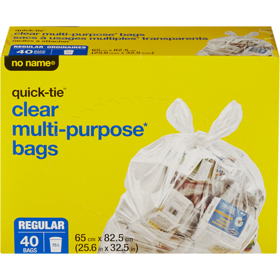 No Name Quick-Tie Regular Multi-purpose Clear Bags 40 ea, $0.28/1ea