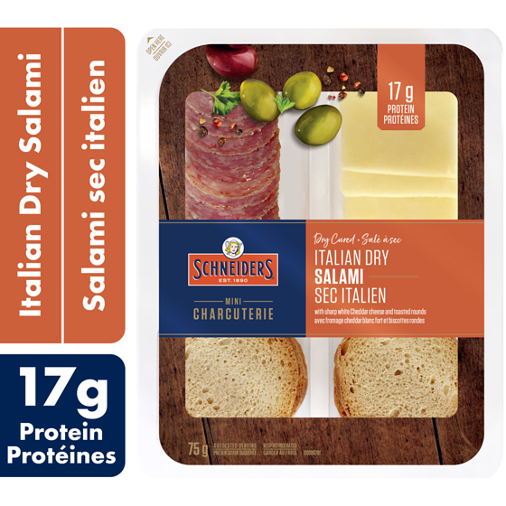 Schneiders Dry Cured Italian Dry Salami Snack Kit 75 g, $6.00/100g