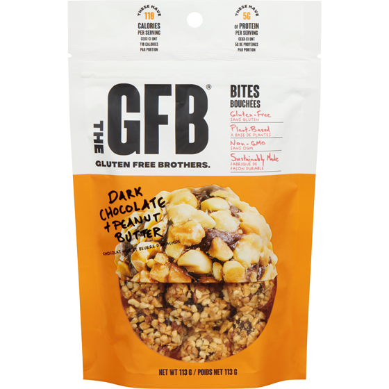 The GFB Gluten Free Bites Dark Chocolate Peanut Butter 113 g, $6.63/100g