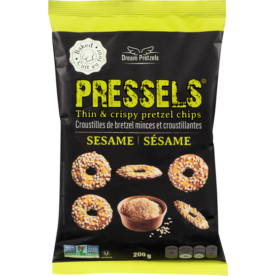 Dream Pretzels Thin & Crispy Pretzel Chips Sesame 200 g, $2.00/100g