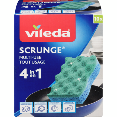 Vileda Scrunge Multi-Use Scrub Sponge 10 Pk 10 ea, $1.20/1ea