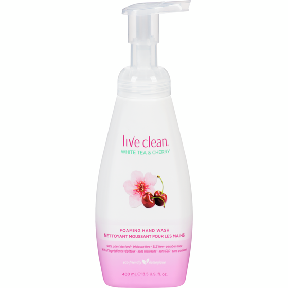 Live Clean White Tea & Cherry Foaming Hand Wash 400 ml, $1.75/100ml
