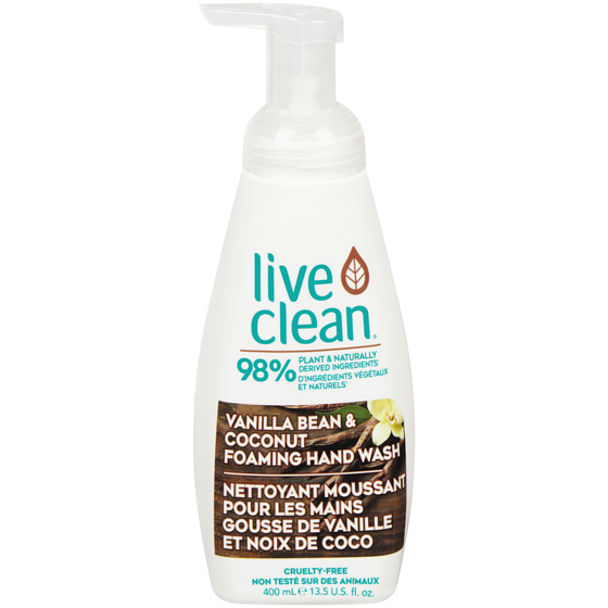 Live Clean Vanilla Bean & Coconut Foaming Hand Wash 400 ml, $1.75/100ml