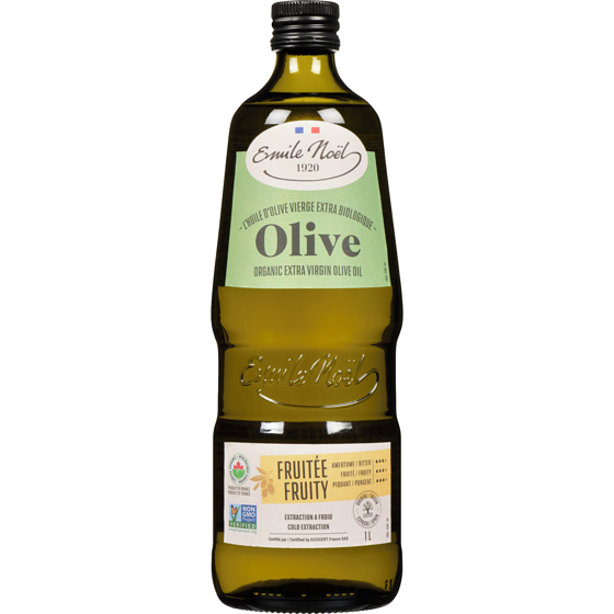 Emile Noël Huile d’olive fruité extra-vierge biologique 1 l, 2,30 $/100ml