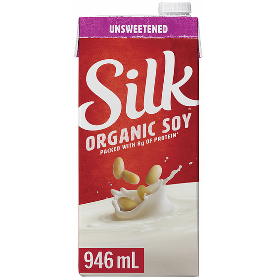 Silk Soy Milk Alternative, Unsweetened, Dairy Free, Shelf Stable, 8g of Protein 946 ml, $0.40/100ml
