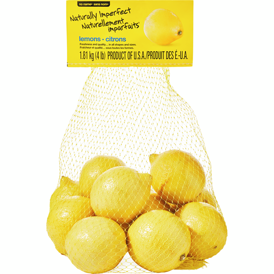No Name Naturally Imperfect Lemons, 4 lb Bag 1.85 kg, $0.43/100g