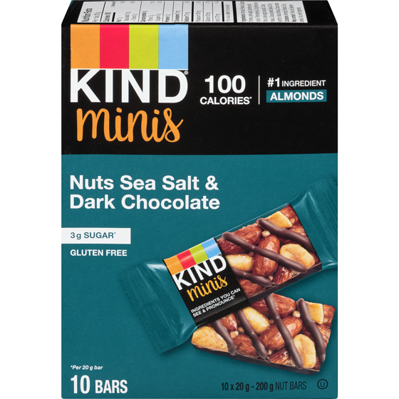 Kind Minis Nuts, Sea Salt & Dark Chocolate Bar 200 g, $5.00/100g