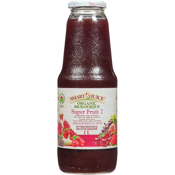 Smart Juice Jus 100 % biologique, 7 Super Fruits 1 l, 1,20 $/100ml