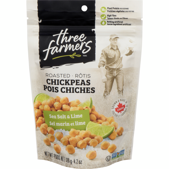 Three Farmers Crunchy Chickpea Snack Sea Salt & Lime 120 g, $3.99/100g