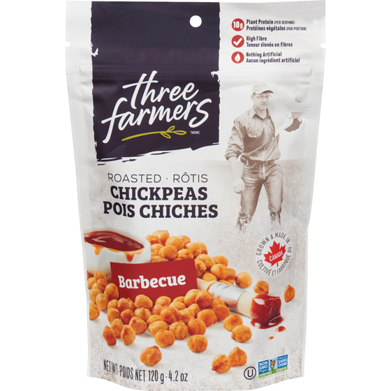 Three Farmers Crunchy Chickpea Snack Barbecue 120 g, $3.99/100g